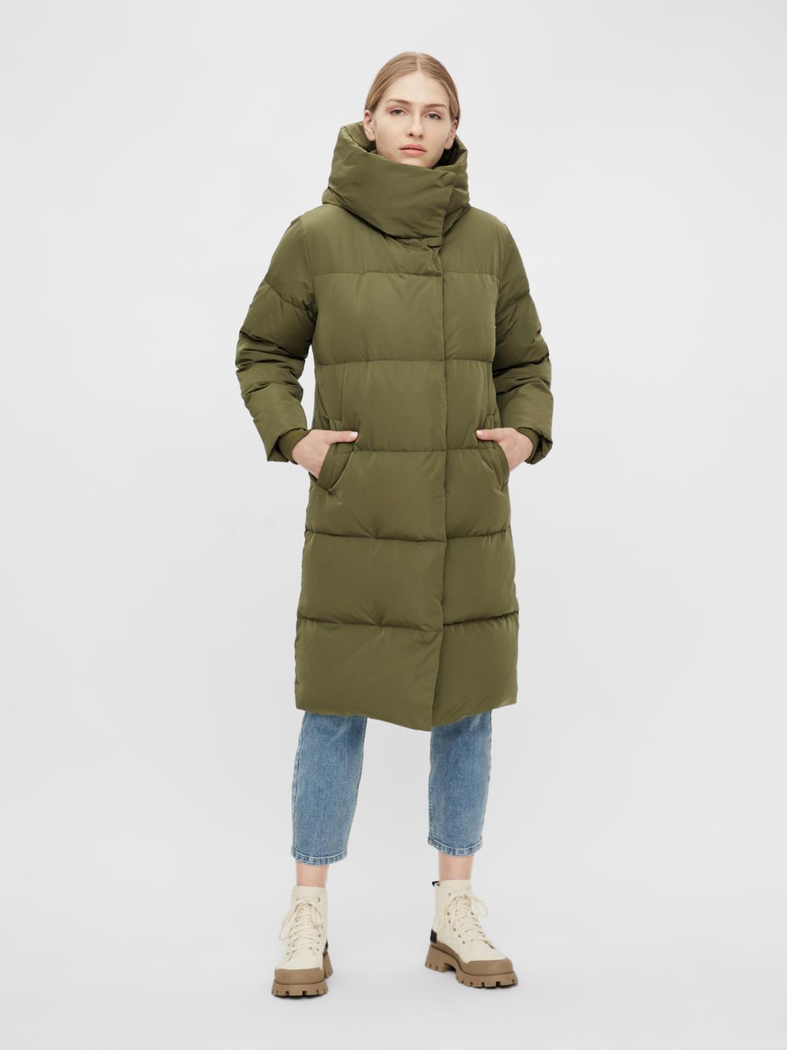 OBJLOUISE LONG DOWN JACKET Forest Night