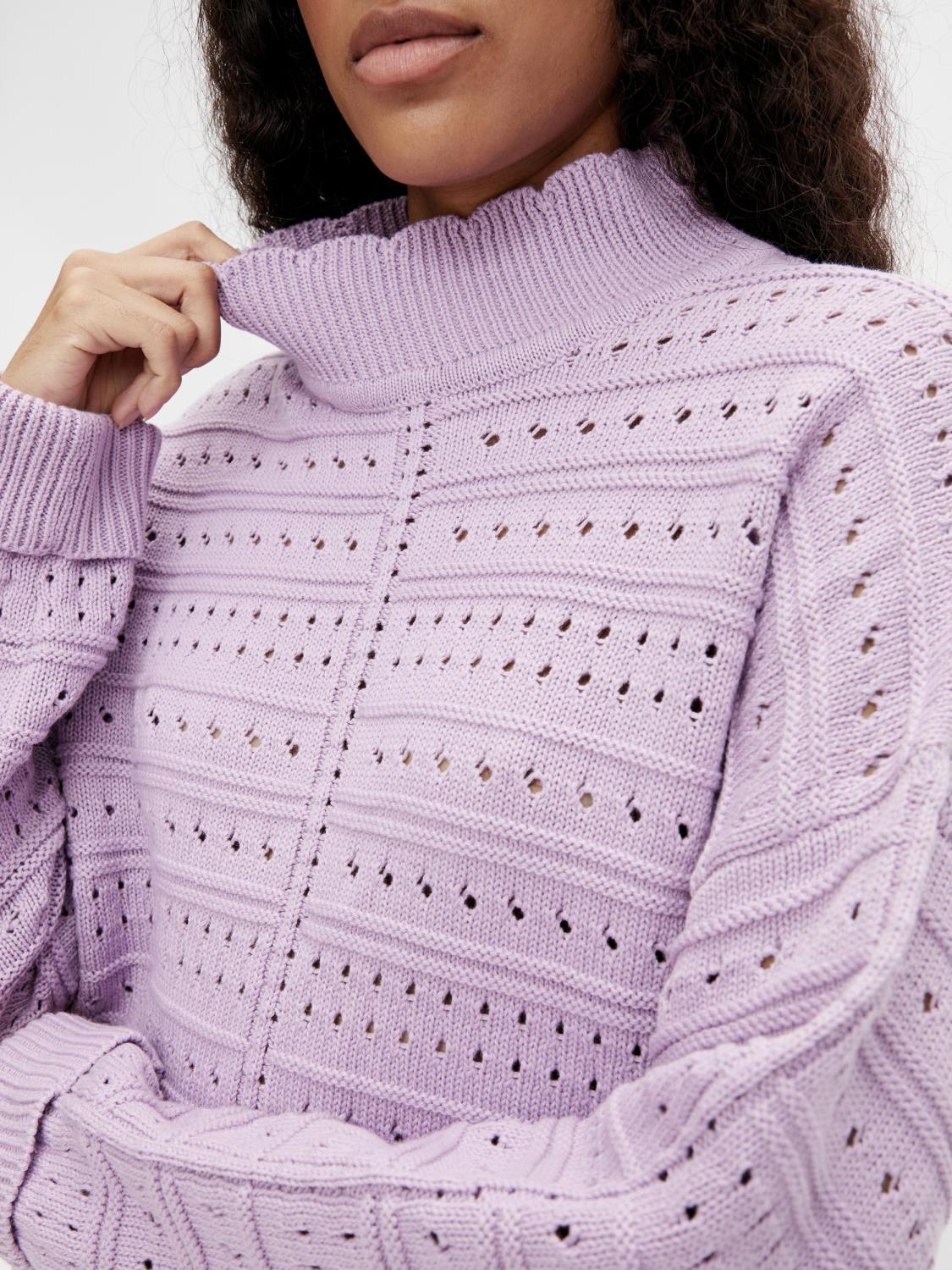 OBJEMMA L/S KNIT PULLOVER Orchid