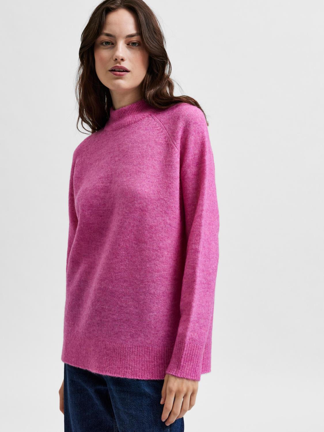 SLFLULU ls knit high neck Phlox Pink