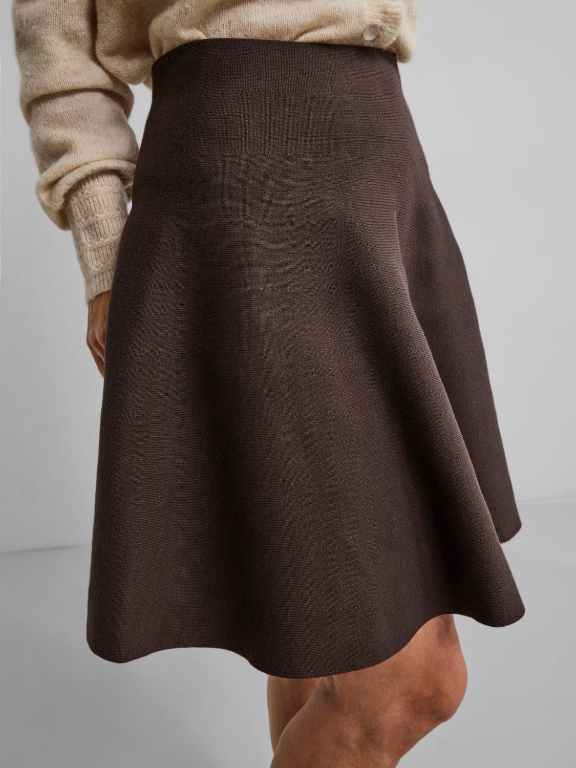 YASHALTON hw knit skirt Brown