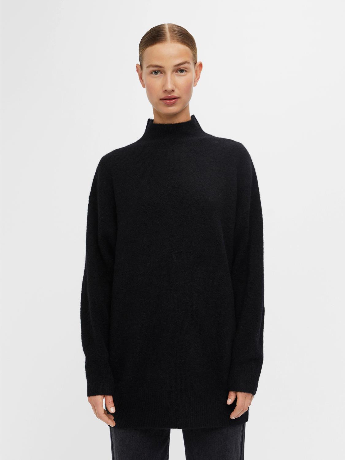 OBJELLIE l/s knit tunic Black