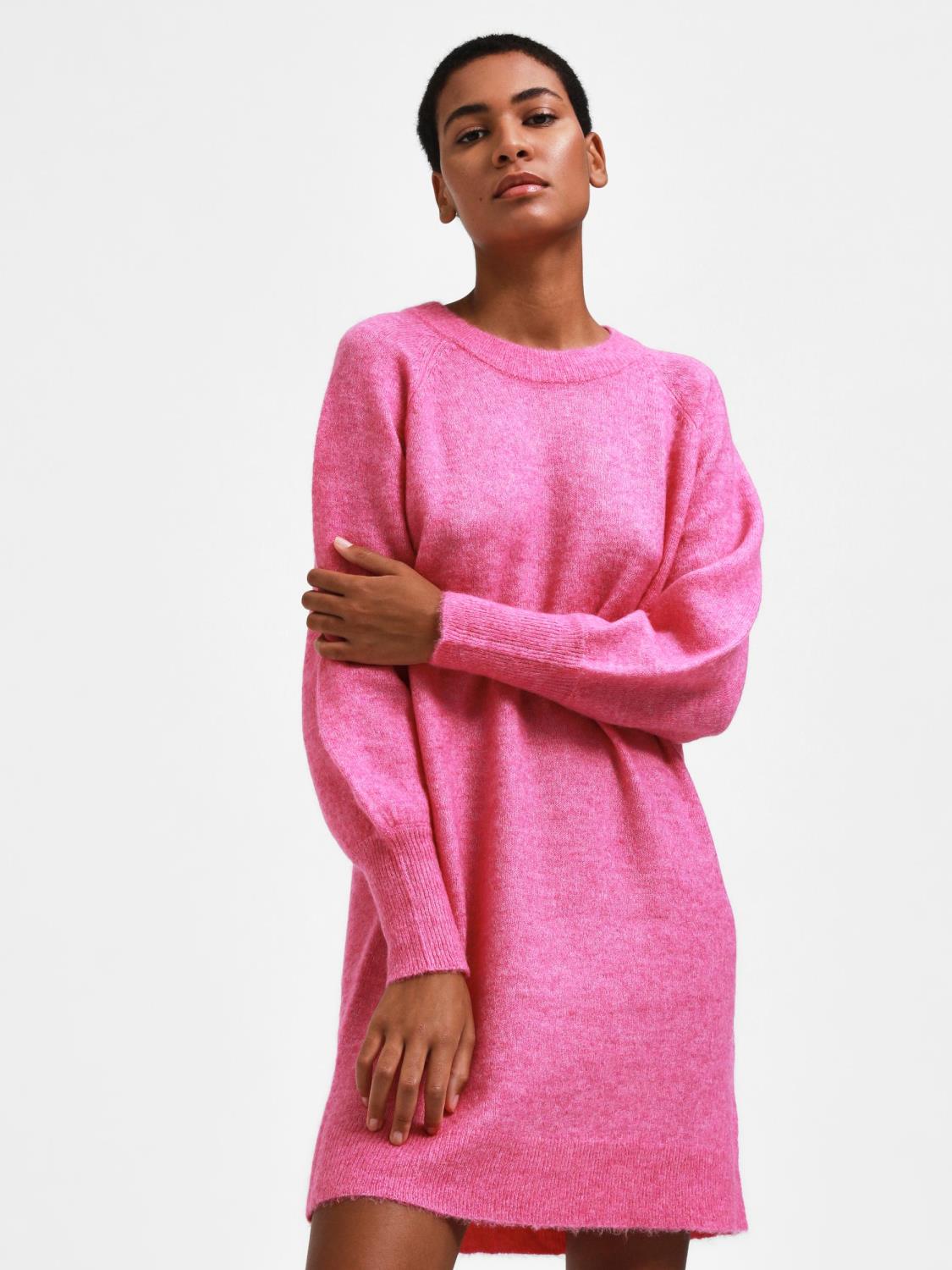 SLFLULU ls knit dress o-neck Phlox Pink