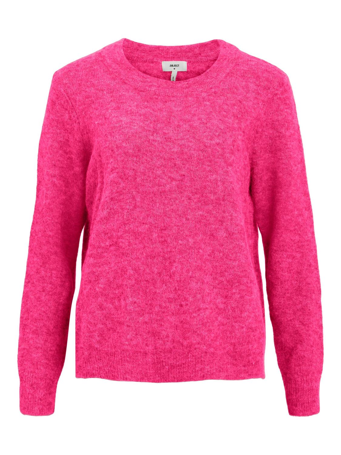 OBJNETE l/s knit o-neck pullover Pink