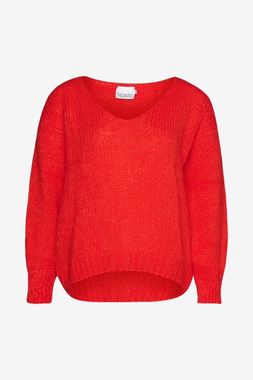 Fora knit v-neck Red