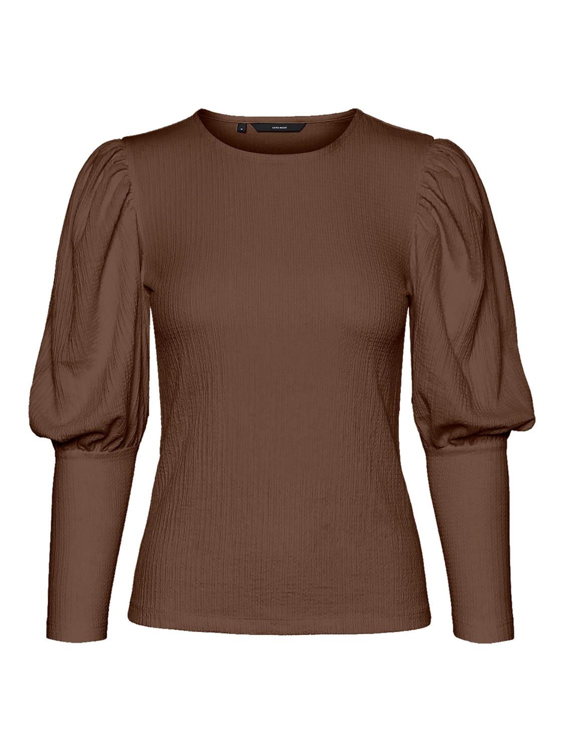 VMSIE l/s o-neck puff top Brown