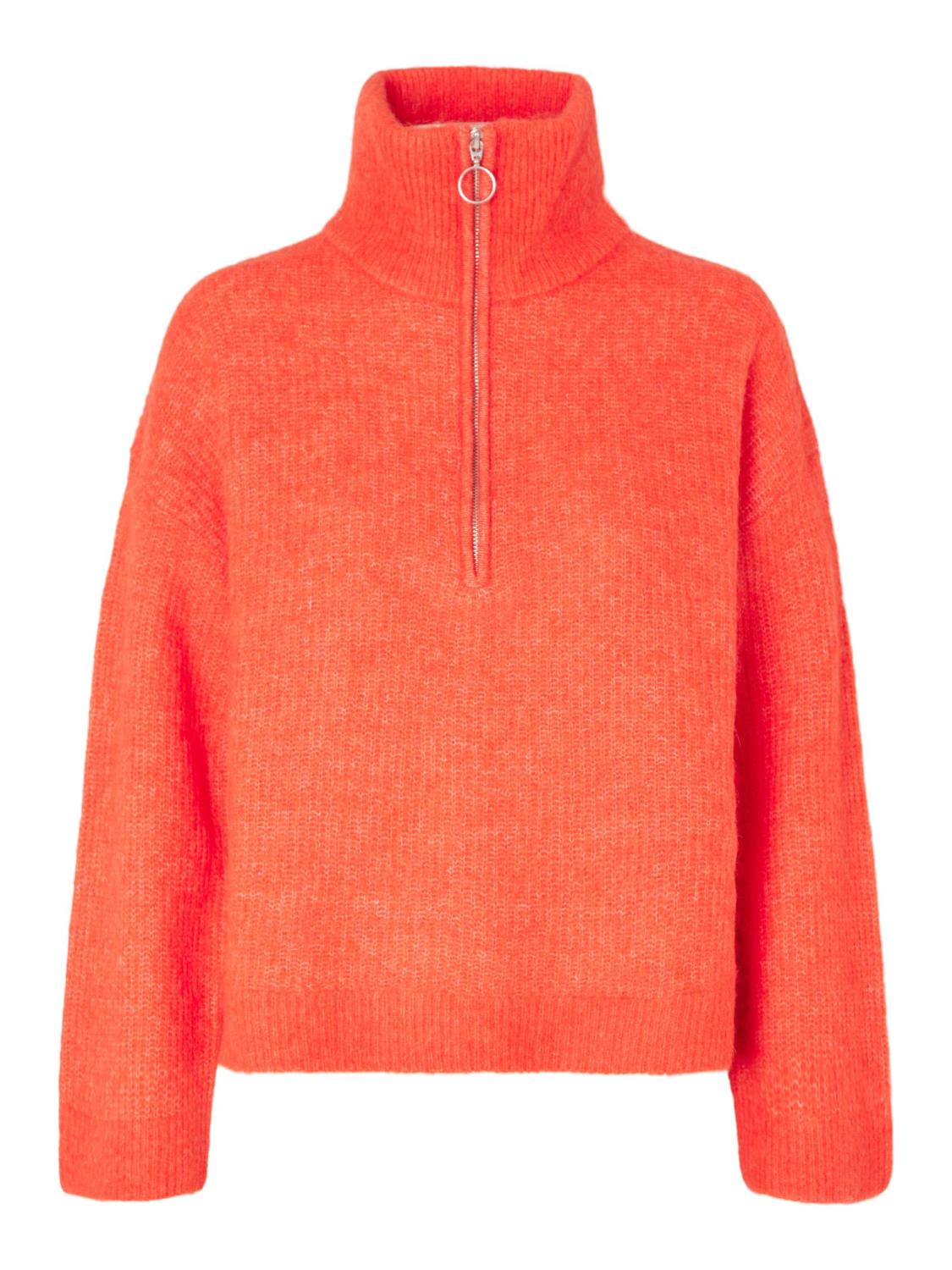 SLFSIA ls knit half zipper Orange
