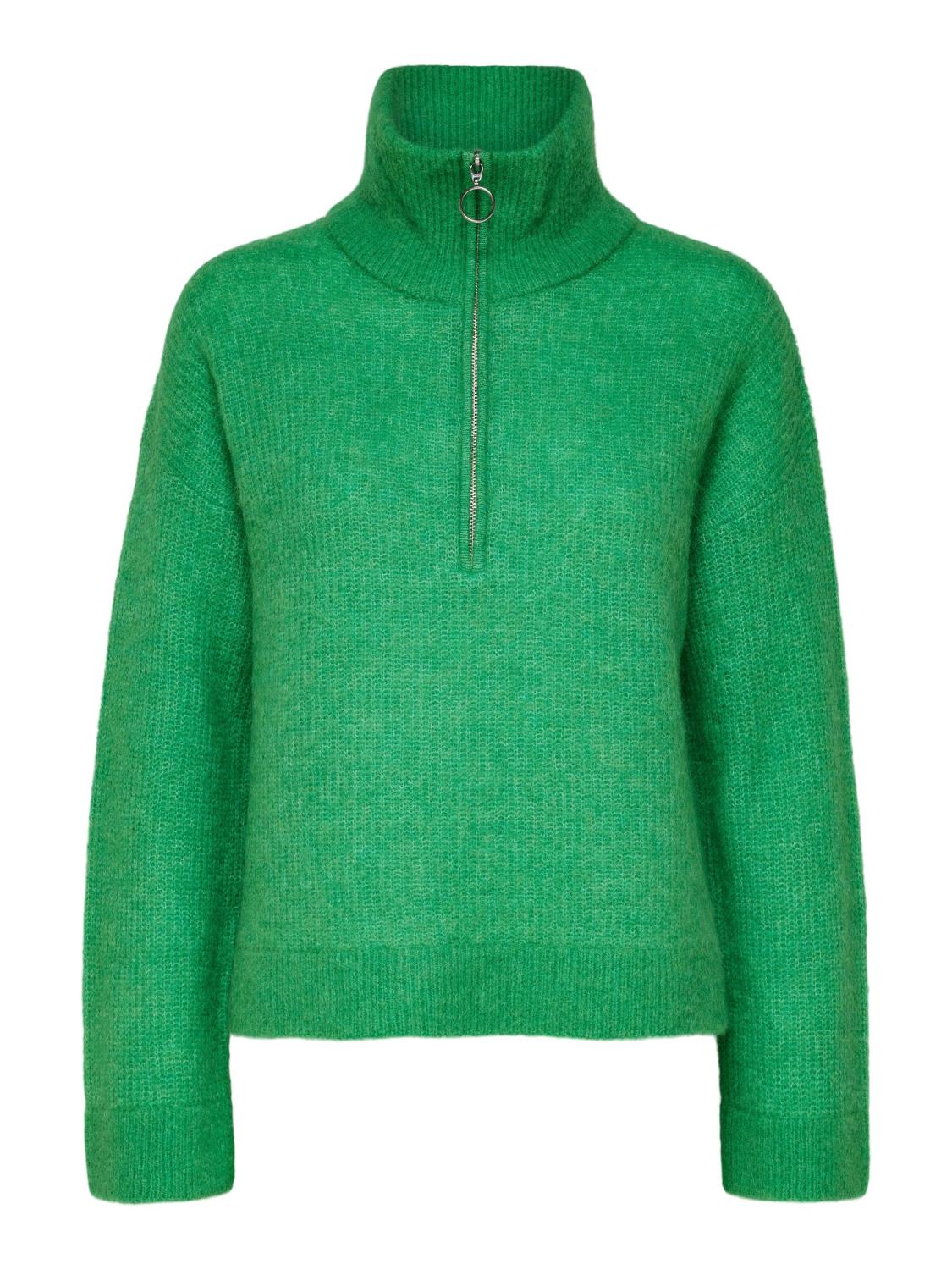 SLFSIA ls knit half zipper Green