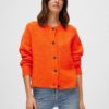 SLFLULU ls knit short cardigan Orange
