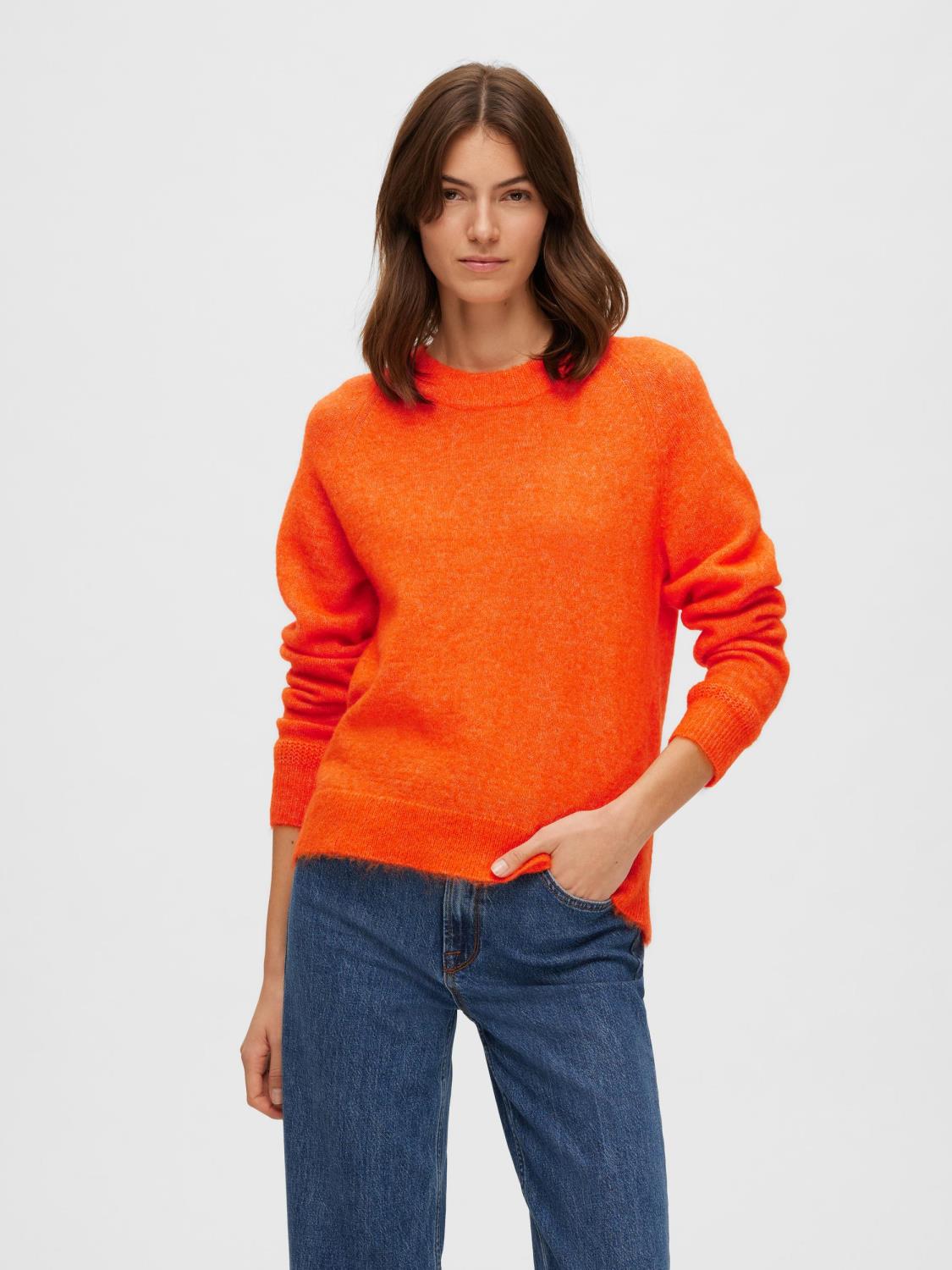 SLFLULU ls knit o-neck Orange