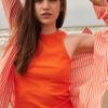 SLFEMMA-SANNI ls striped shirt Orange