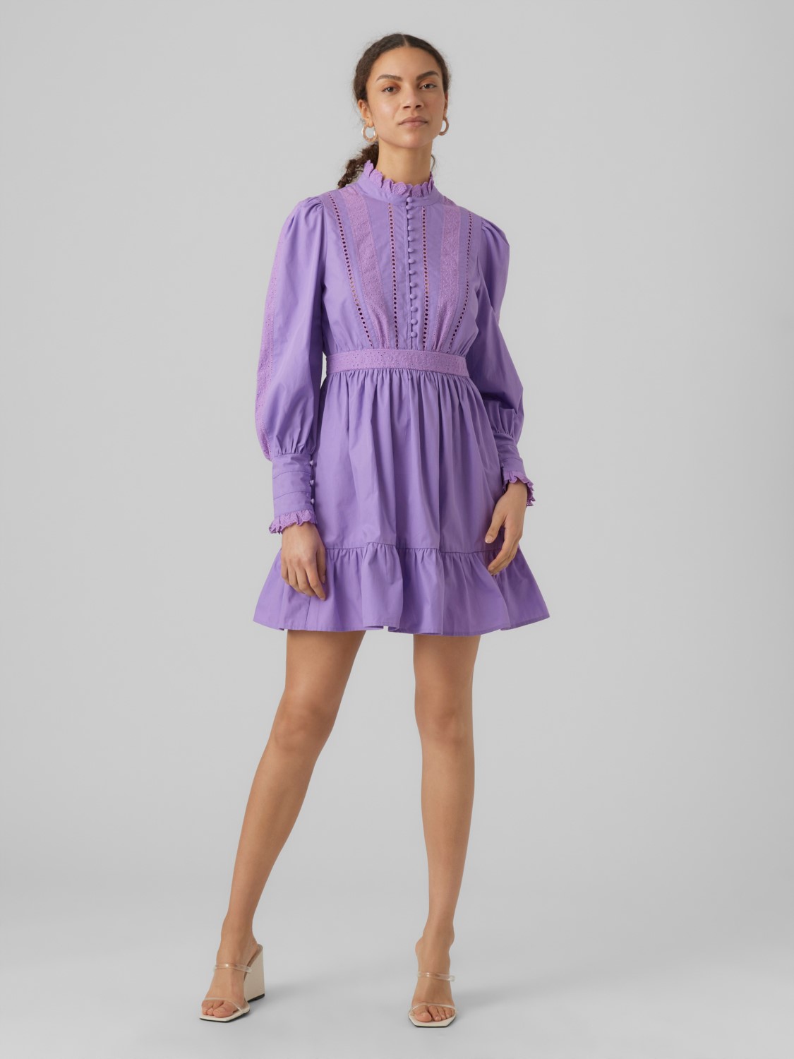 VMNOVA ls high neck short dress Lilac