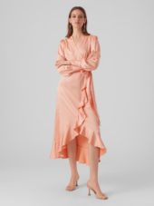VMCELINE ls wrap dress Apricot