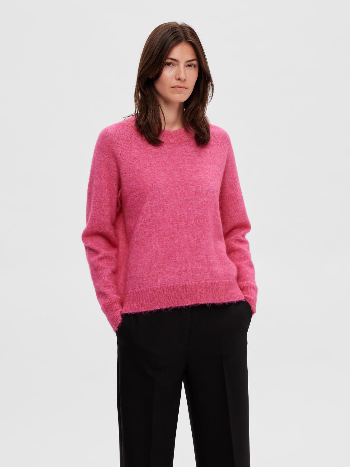 SLFLULU ls knit o-neck Fuchsia