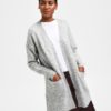 SLFLULU new ls knit long cardigan Light Grey