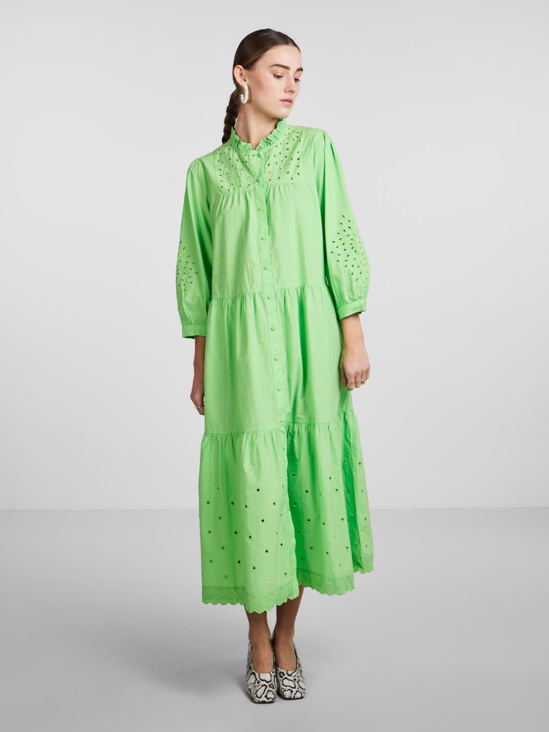 YASVIOLETTA 3/4 long dress Green