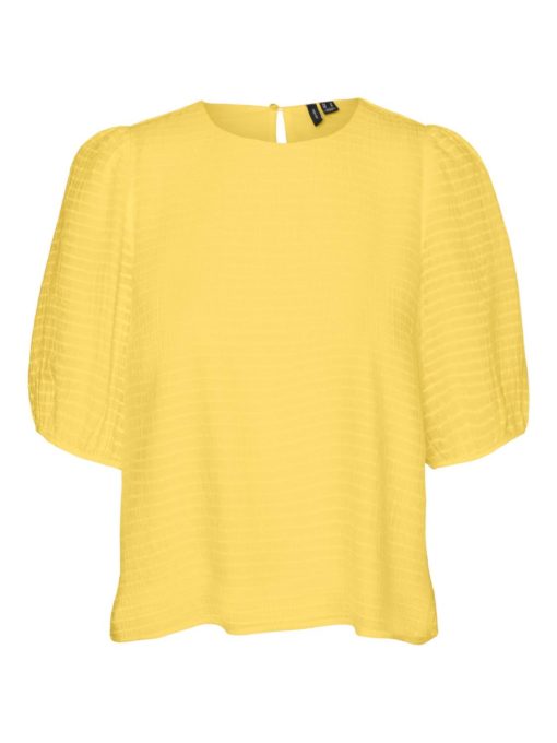 VMALMA s/s o-neck elastic top Yellow