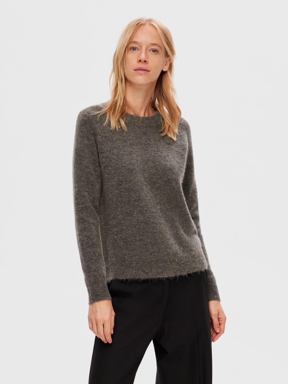 SLFLULU ls knit o-neck Grey
