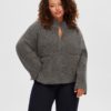 SLFSIA ras ls knit zipper cardigan Grey