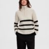 SLFMALINE ls knit half zip Birch