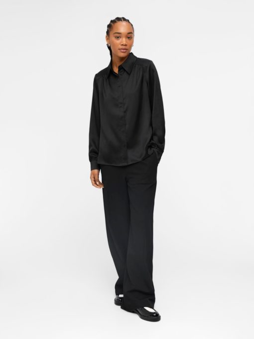 OBJSATEEN l/s shirt Black