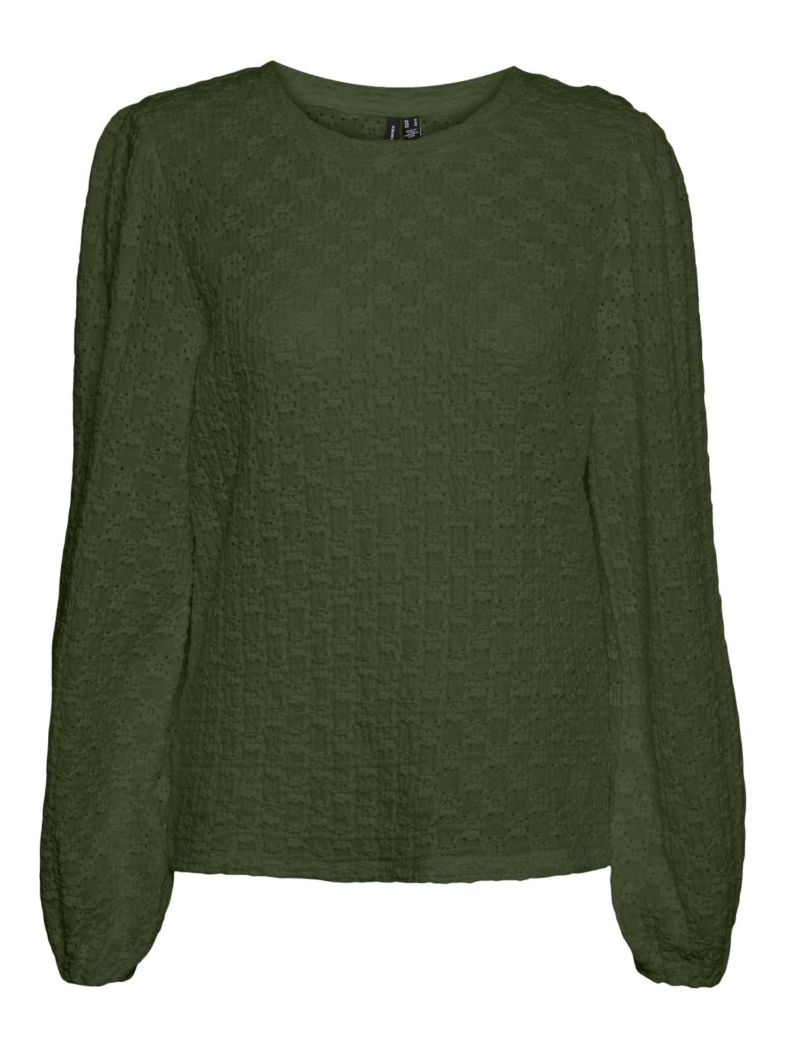 VMFLOWER LS PUFF SLEEVE TOP Green