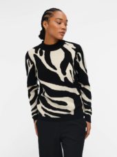 OBJRAY l/s knit pullover Black