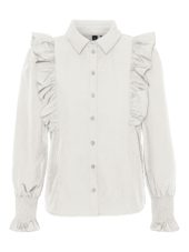 VMMELLA l/s ruffle shirt White