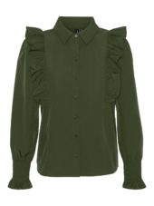 VMMELLA l/s ruffle shirt Green