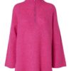 SLFSIA ras ls long knit high neck Pink