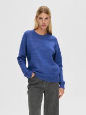 SLFLULU ls knit o-neck Blue