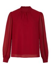 OBJMILA l/s high neck top Red
