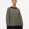 OBJLUCIA l/s knit pullover Black