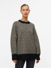 OBJLUCIA l/s knit pullover Black