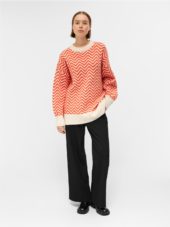 OBJLUCIA l/s knit pullover Sandshell