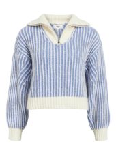OBJCITA l/s knit zip short pullover