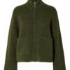 SLFSIA ras ls knit zipper cardigan