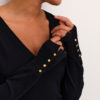 KAlizza V-Neck Knit Pullover Black