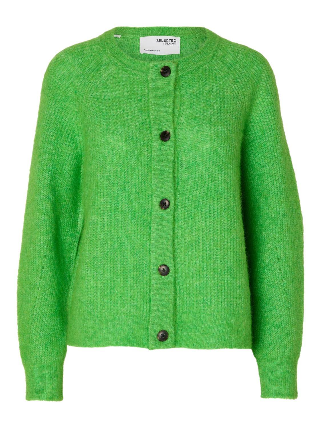 SLFLULU ls knit short cardigan Classic Green