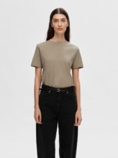 SLFMYESSENTIAL ss o-neck tee Greige