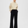 SLFVIVA-GULIA hw long linen pant Black