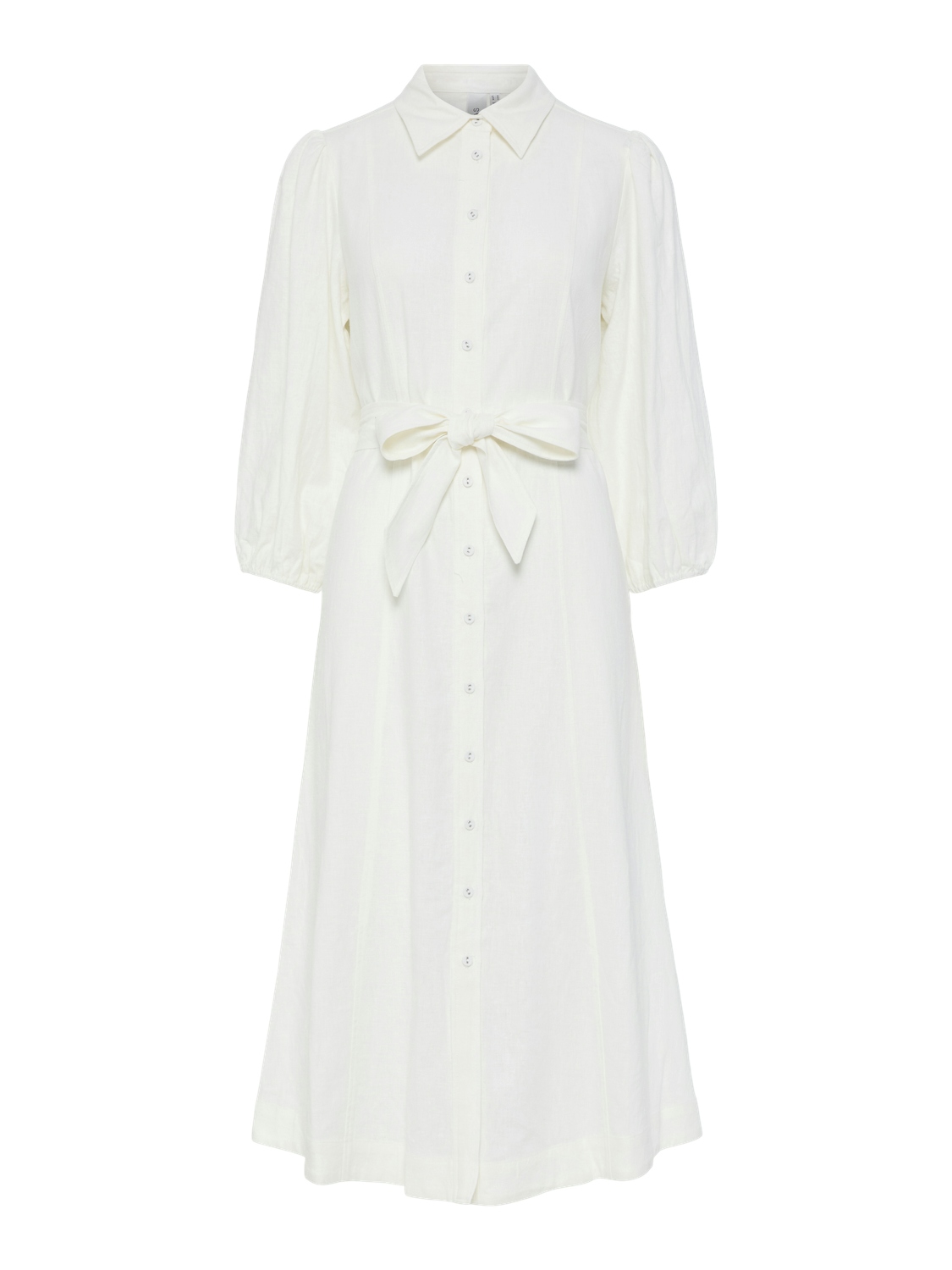 YASFLAXY 3/4 linen shirt dress White