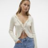 VMPROVENCE ls ruffle tie cardigan Birch