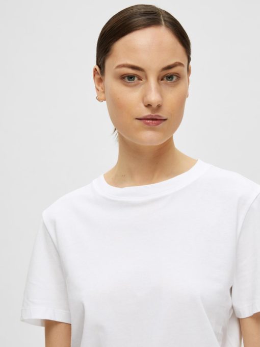 SLFMYESSENTIAL ss o-neck tee White