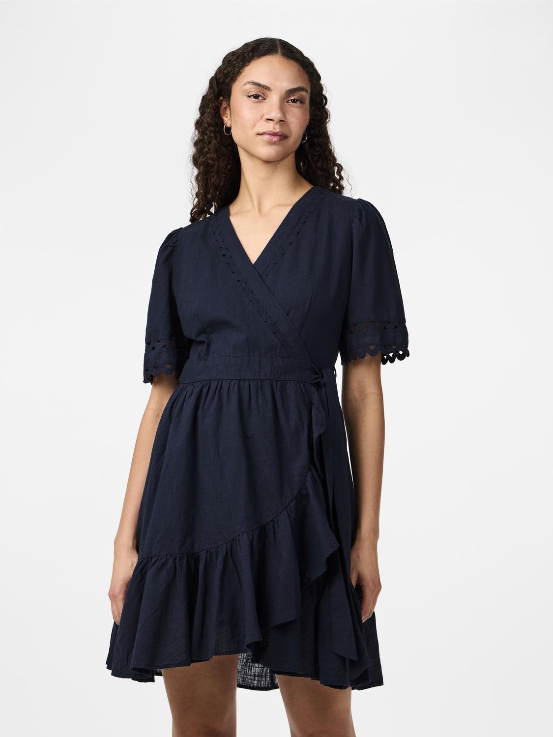 YASNAVINA 2/4 wrap dress Navy