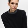 SLFLULU ls knit rib o-neck Black