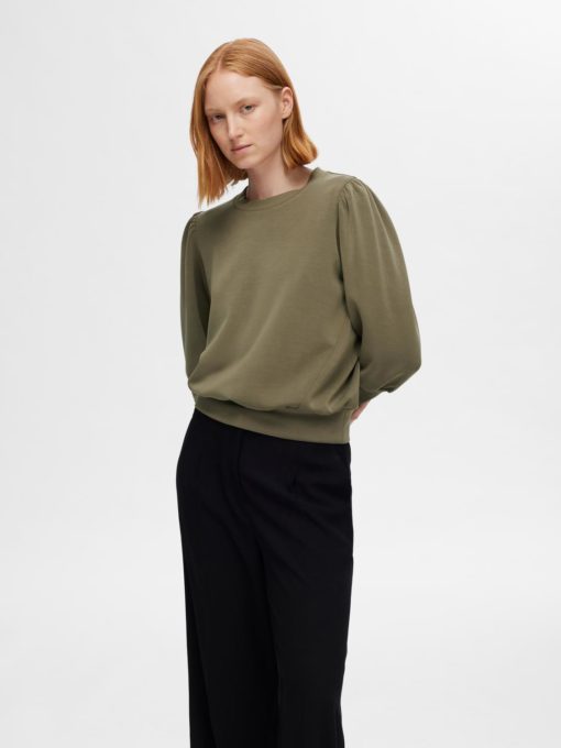 SLFTENNY 3/4 sweat top Green