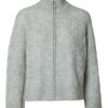 SLFVERA ls knit zip cardigan Grey