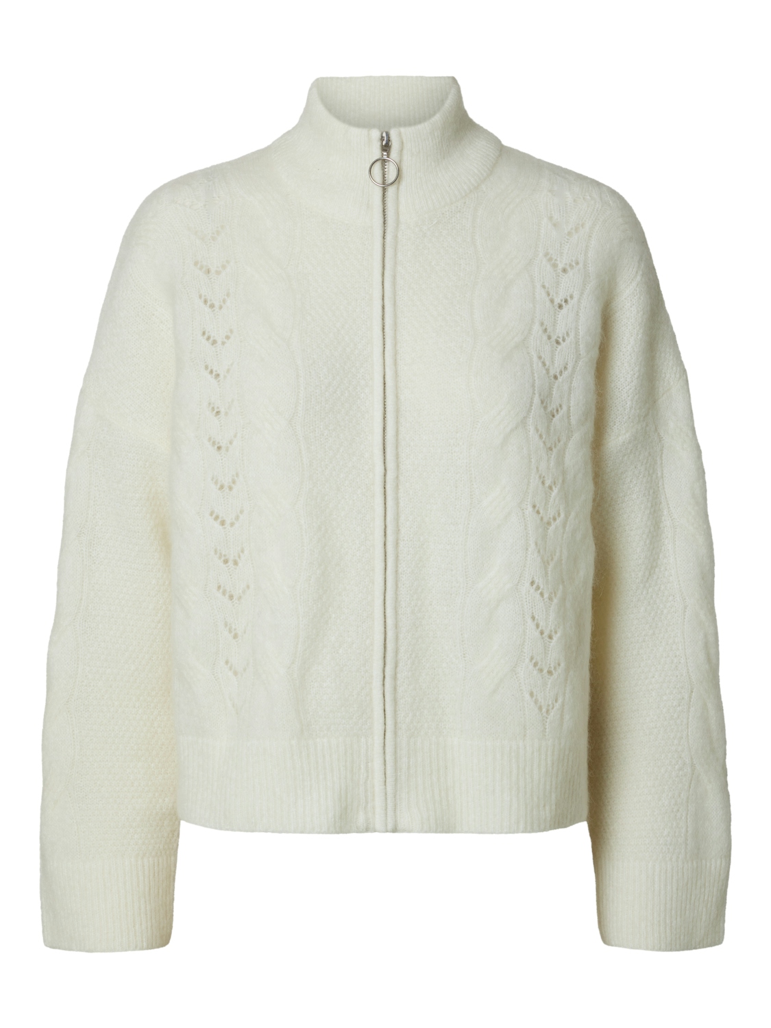 SLFVERA ls knit zip cardigan Birch