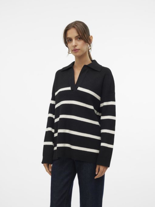 VMLUNA ls v-neck long pullover Black