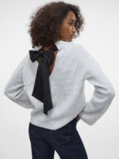 VMELOWEN ls crew neck bow knit Grey